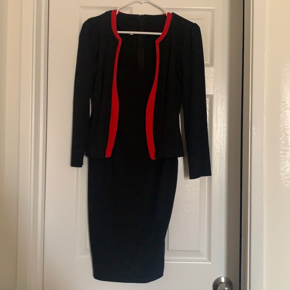 Back and red Business Dress